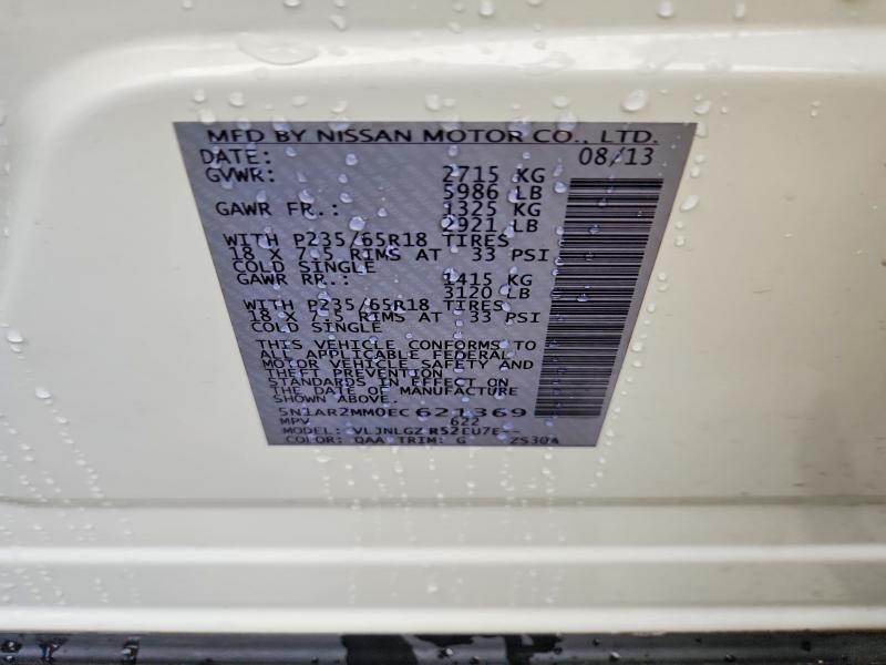 Aukcja sprzedaży 2014 Nissan Pathfinder, vin: 5N1AR2MM0EC621369, numer aukcji: 69457566