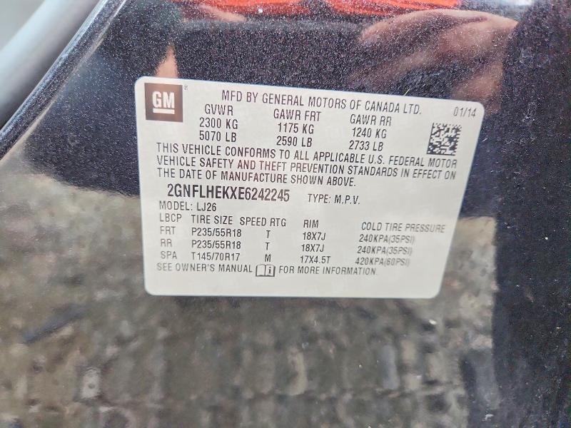 2014 Chevrolet Equinox მანქანა იყიდება აუქციონზე, vin: 2GNFLHEKXE6242245, აუქციონის ნომერი: 71609176