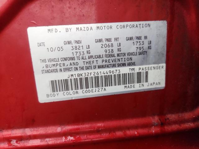 Продаж на аукціоні авто 2006 Mazda 3, vin: JM1BK32F261449673, номер лоту: 71690496
