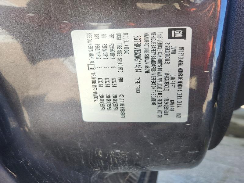 70734216 :رقم المزاد ، 3GTRKVE32AG114614 vin ، 2010 Gmc Sierra مزاد بيع