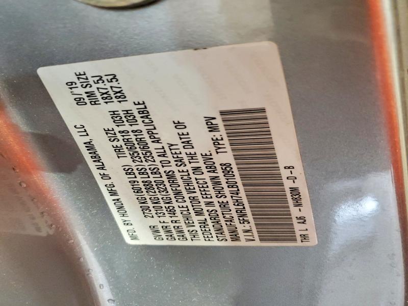 71183986 :رقم المزاد ، 5FNRL6H74LB010958 vin ، 2020 Honda Odyssey مزاد بيع
