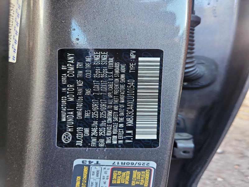 2020 Hyundai Tucson მანქანა იყიდება აუქციონზე, vin: KM8J3CA4XLU101540, აუქციონის ნომერი: 71262056