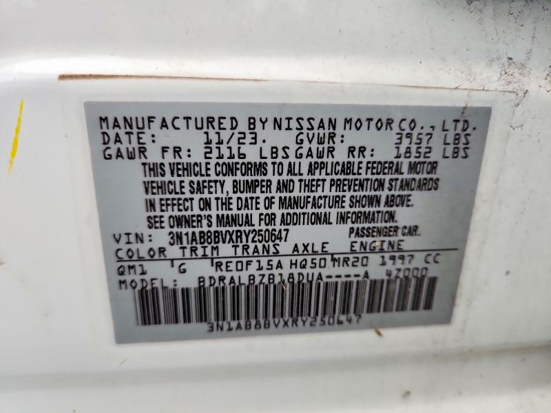 Aukcja sprzedaży 2024 Nissan Sentra, vin: 3N1AB8BVXRY250647, numer aukcji: 69619366