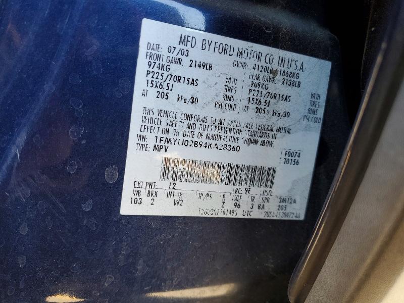 2004 Ford Escape მანქანა იყიდება აუქციონზე, vin: 1FMYU02B94KA28360, აუქციონის ნომერი: 71872216