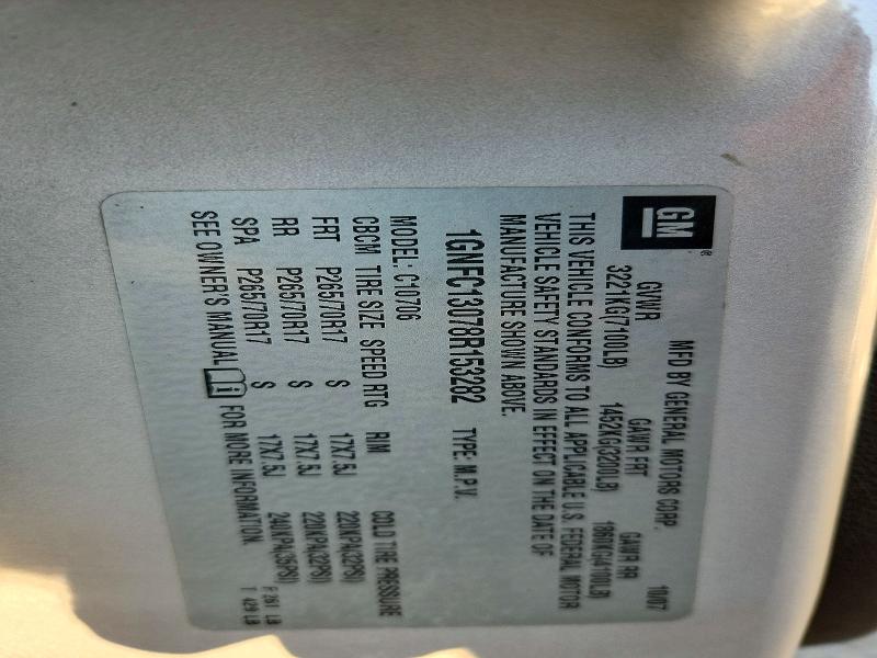 72000556 :رقم المزاد ، 1GNFC13078R153282 vin ، 2008 Chevrolet Tahoe مزاد بيع