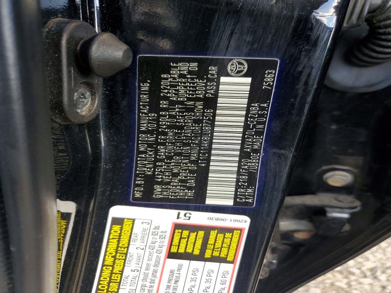 Продаж на аукціоні авто 2020 Toyota Camry, vin: 4T1C11AK8LU877506, номер лоту: 72198986