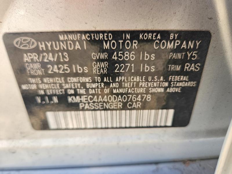 71751476 :رقم المزاد ، KMHEC4A40DA076478 vin ، 2013 Hyundai Sonata مزاد بيع