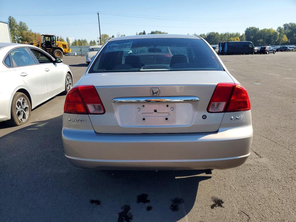 2001 Honda Civic მანქანა იყიდება აუქციონზე, vin: 1HGES16511L006982, აუქციონის ნომერი: 72799666