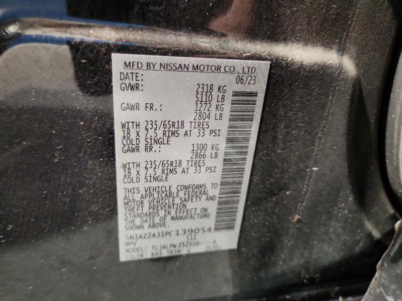 2023 Nissan Murano მანქანა იყიდება აუქციონზე, vin: 5N1AZ2AJ1PC139054, აუქციონის ნომერი: 72428246