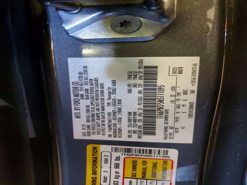 Продаж на аукціоні авто 2021 Ford Mustang, vin: 1FA6P8CF5M5111095, номер лоту: 72021586