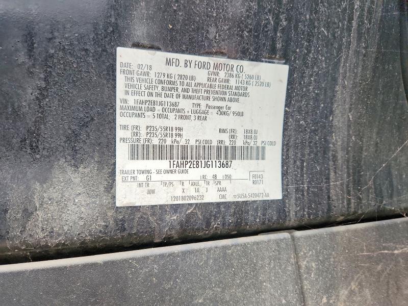 Продаж на аукціоні авто 2018 Ford Taurus, vin: 1FAHP2E81JG113687, номер лоту: 71411576