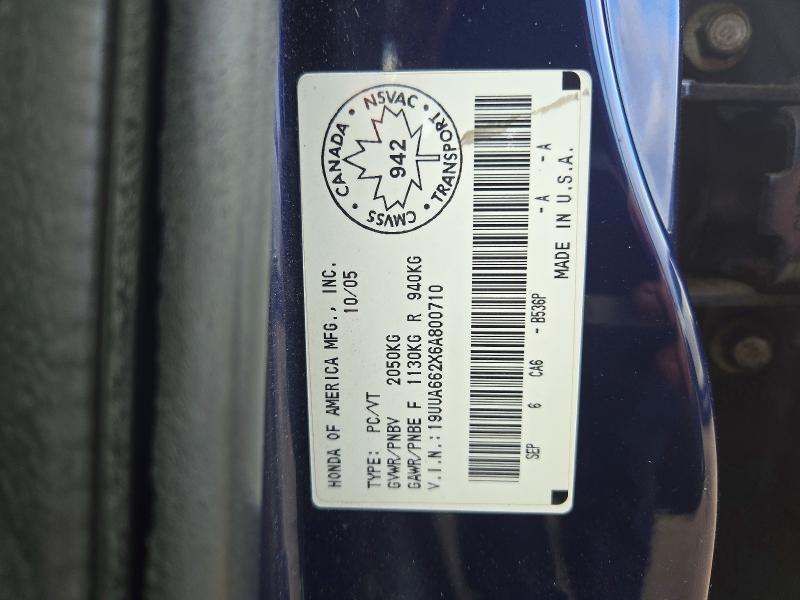71954266 :رقم المزاد ، 19UUA662X6A800710 vin ، 2006 Acura 3.2tl مزاد بيع