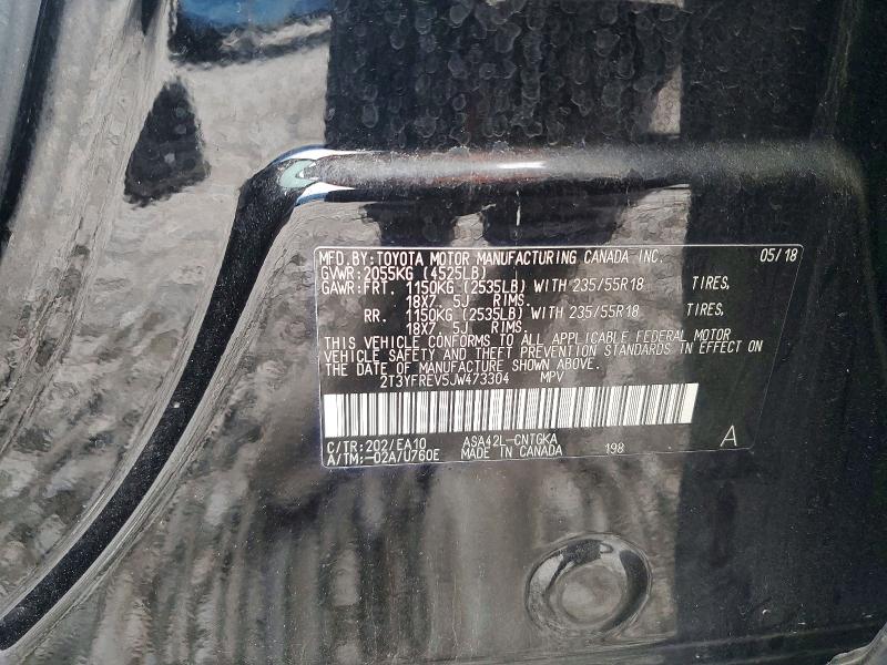 2018 Toyota Rav4 მანქანა იყიდება აუქციონზე, vin: 2T3YFREV5JW473304, აუქციონის ნომერი: 72515256
