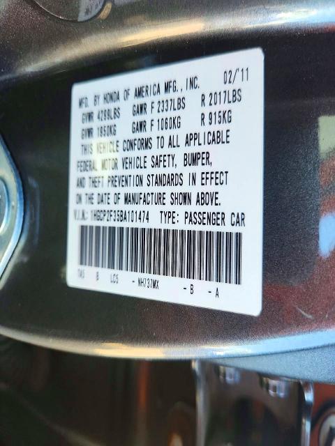 Aukcja sprzedaży 2011 Honda Accord, vin: 1HGCP2F35BA101474, numer aukcji: 70378706