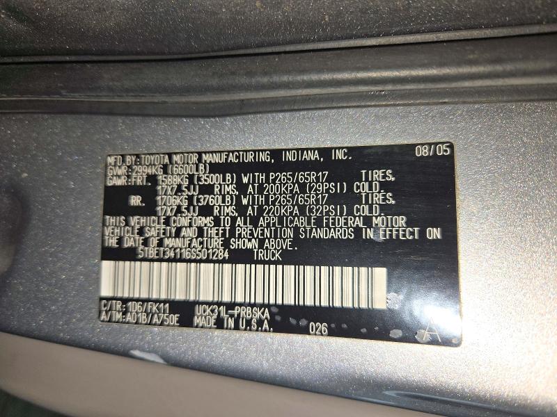 Продажа на аукционе авто 2006 Toyota Tundra, vin: 5TBET34116S501284, номер лота: 72944846