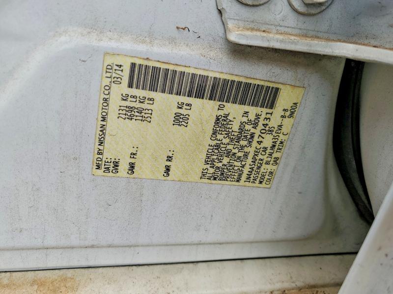 Aukcja sprzedaży 2014 Nissan Maxima, vin: 1N4AA5APXEC470431, numer aukcji: 71614946