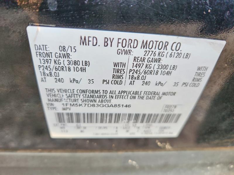 Продаж на аукціоні авто 2016 Ford Explorer, vin: 1FM5K7D83GGA85146, номер лоту: 71455366