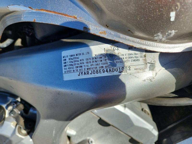 Aukcja sprzedaży 2004 Yamaha Fz6, vin: JYARJ08E94A001082, numer aukcji: 73312526