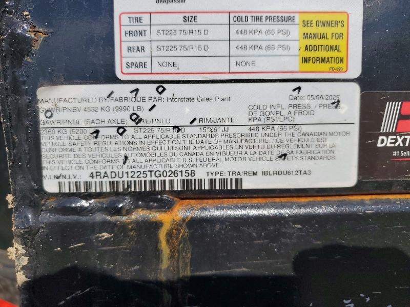 71002676 :رقم المزاد ، 4RADU1225TG026158 vin ، 2026 Interstate Unknown مزاد بيع