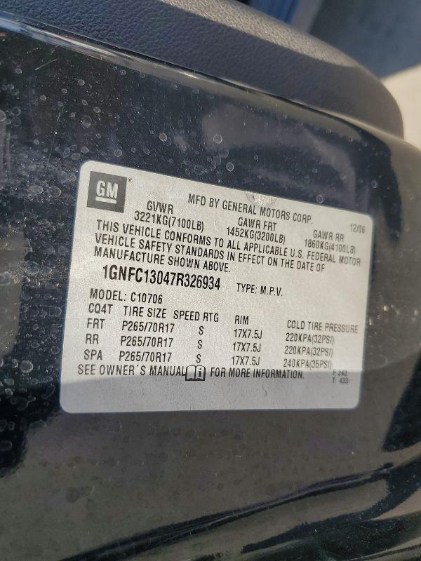 Aukcja sprzedaży 2007 Chevrolet Tahoe, vin: 1GNFC13047R326934, numer aukcji: 71448176