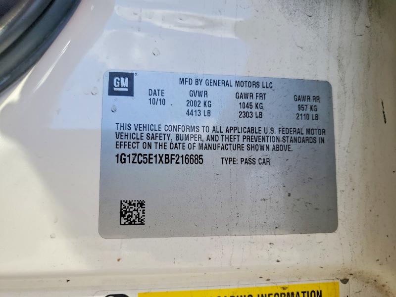 71029306 :رقم المزاد ، 1G1ZC5E1XBF216685 vin ، 2011 Chevrolet Malibu مزاد بيع