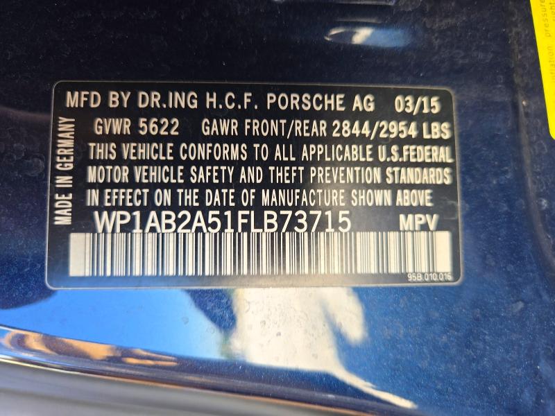 Продаж на аукціоні авто 2015 Porsche Macan, vin: WP1AB2A51FLB73715, номер лоту: 72167556