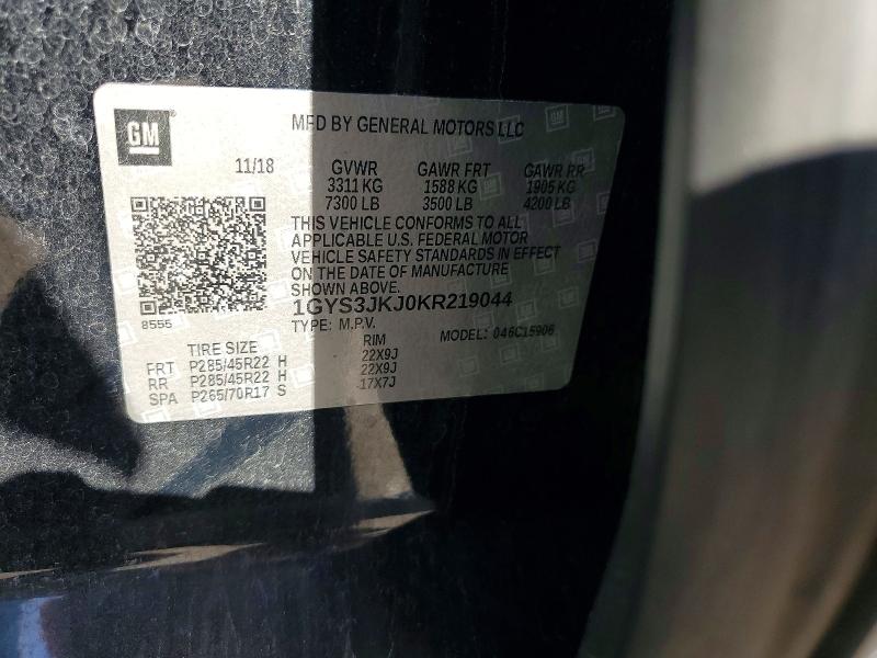 Aukcja sprzedaży 2019 Cadillac Escalade Esv, vin: 1GYS3JKJ0KR219044, numer aukcji: 73379296