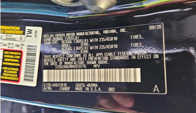 Aukcja sprzedaży 2021 Toyota Highlander, vin: 5TDHZRBH9MS059776, numer aukcji: 72869436
