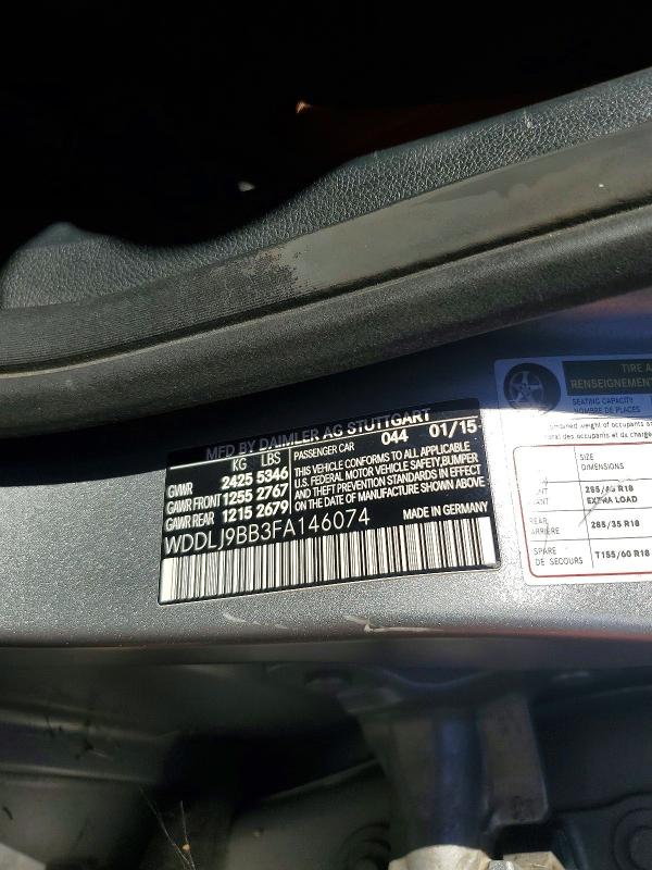 Продаж на аукціоні авто 2015 Mercedes-benz Cls, vin: WDDLJ9BB3FA146074, номер лоту: 71447126
