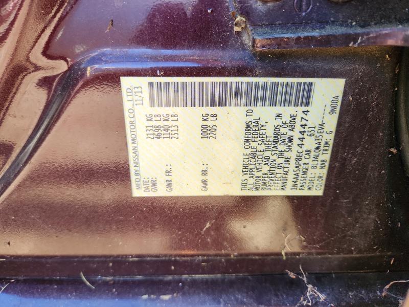 Продажа на аукционе авто 2014 Nissan Maxima, vin: 1N4AA5AP8EC444474, номер лота: 71263366