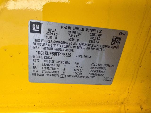 Продажа на аукционе авто 2015 Chevrolet Silverado, vin: 1GC1KUEB0FF193529, номер лота: 73505866