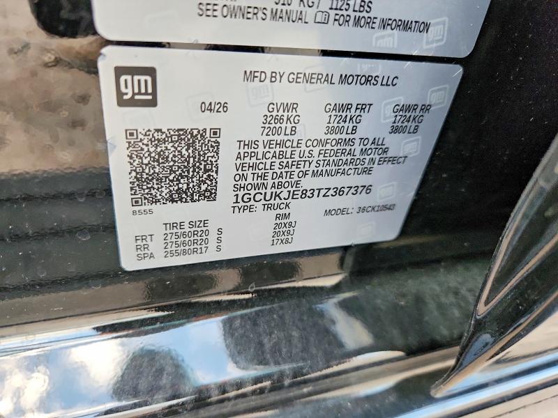 Aukcja sprzedaży 2026 Chevrolet Silverado, vin: 1GCUKJE83TZ367376, numer aukcji: 70985696