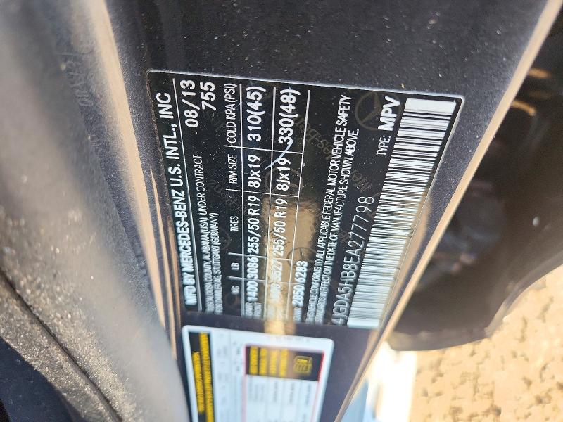 Продажа на аукционе авто 2014 Mercedes-benz Ml, vin: 4JGDA5HB8EA277798, номер лота: 72870556