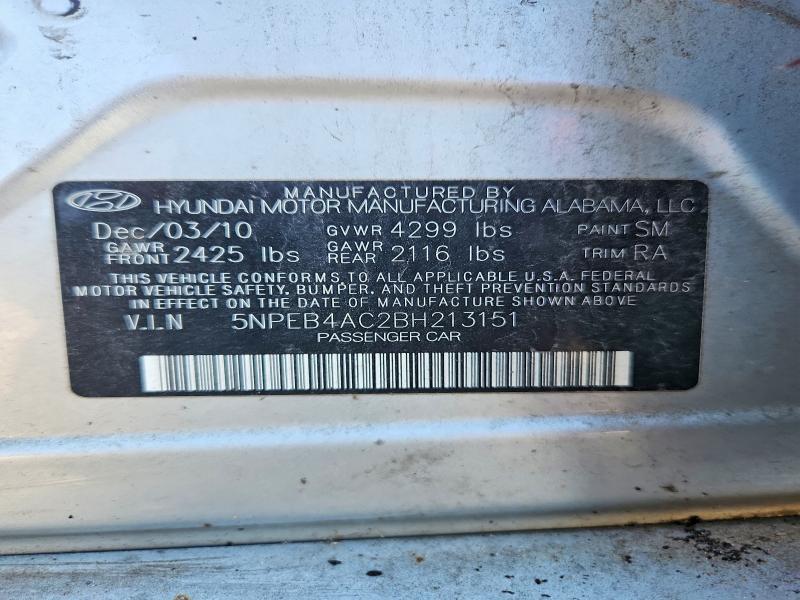 Aukcja sprzedaży 2011 Hyundai Sonata, vin: 5NPEB4AC2BH213151, numer aukcji: 71307146