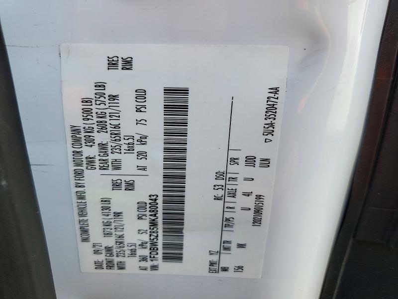 Aukcja sprzedaży 2021 Ford Transit, vin: 1FDBW5Z85MKA80043, numer aukcji: 72231456