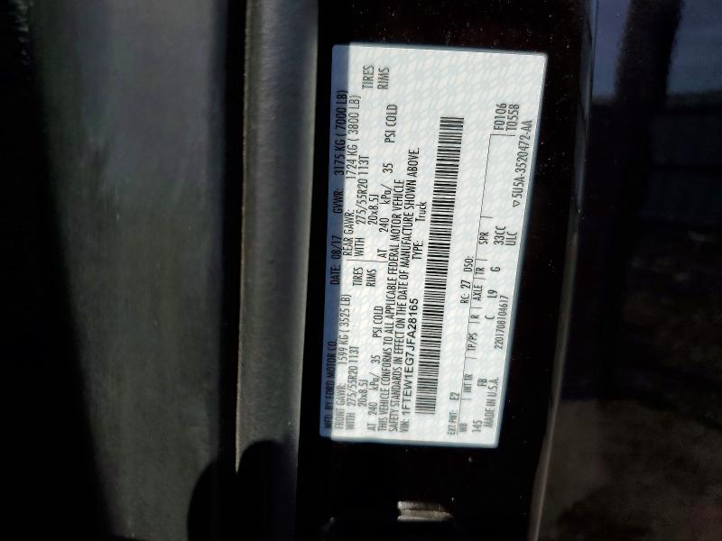 2018 Ford F150 მანქანა იყიდება აუქციონზე, vin: 1FTEW1EG7JFA28165, აუქციონის ნომერი: 71045886