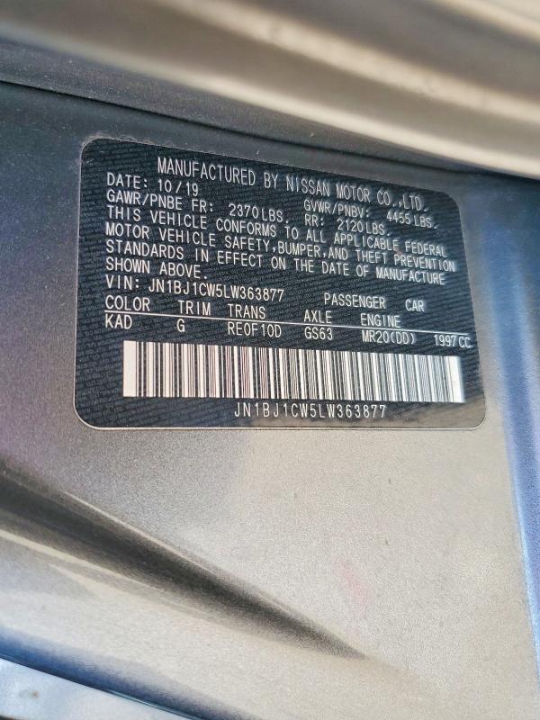 2020 Nissan Rogue Sport მანქანა იყიდება აუქციონზე, vin: JN1BJ1CW5LW363877, აუქციონის ნომერი: 71095646