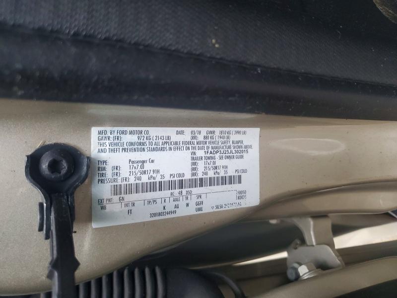Продаж на аукціоні авто 2018 Ford Focus, vin: 1FADP3J23JL302015, номер лоту: 71219386