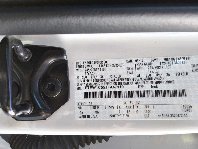 Продаж на аукціоні авто 2018 Ford F150, vin: 1FTEW1C55JFA47119, номер лоту: 72521836
