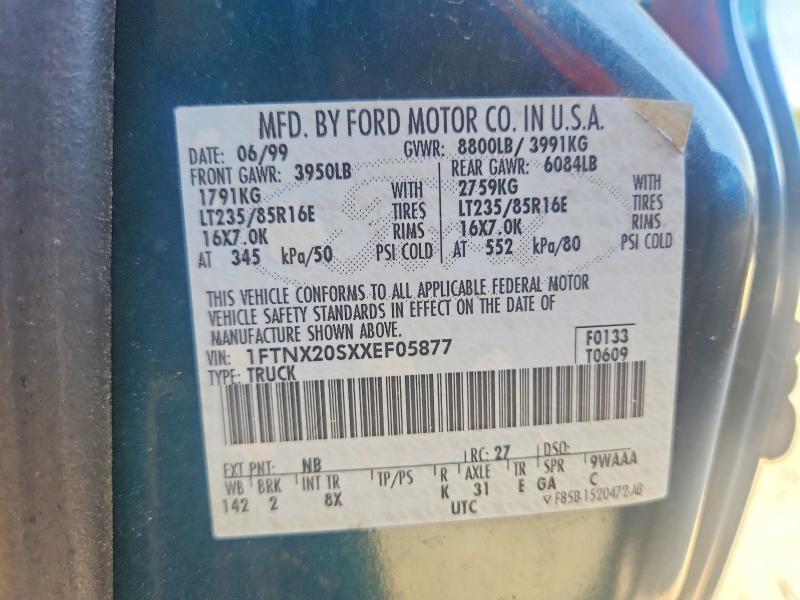 71273486 :رقم المزاد ، 1FTNX20SXXEF05877 vin ، 1999 Ford F250 مزاد بيع