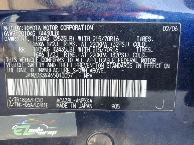 Aukcja sprzedaży 2006 Toyota Rav4, vin: JTMZD33V465013057, numer aukcji: 71991166