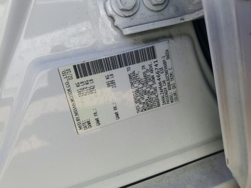 72324666 :رقم المزاد ، 1N4AL2AP6AN466741 vin ، 2010 Nissan Altima مزاد بيع