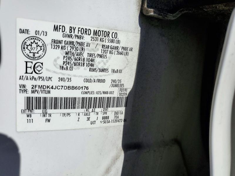 Продажа на аукционе авто 2013 Ford Edge, vin: 2FMDK4JC7DBB60176, номер лота: 71623136