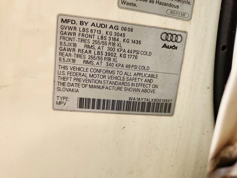 Aukcja sprzedaży 2009 Audi Q7, vin: WA1AY74LX9D013557, numer aukcji: 70945616