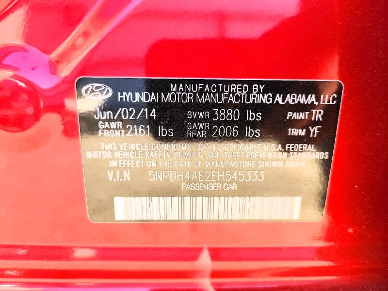 Aukcja sprzedaży 2014 Hyundai Elantra, vin: 5NPDH4AE2EH545333, numer aukcji: 71215296