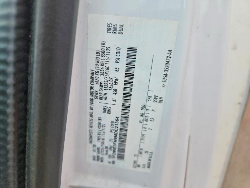 Продаж на аукціоні авто 2021 Ford E350, vin: 1FDWE3FN9MDC21364, номер лоту: 70216066