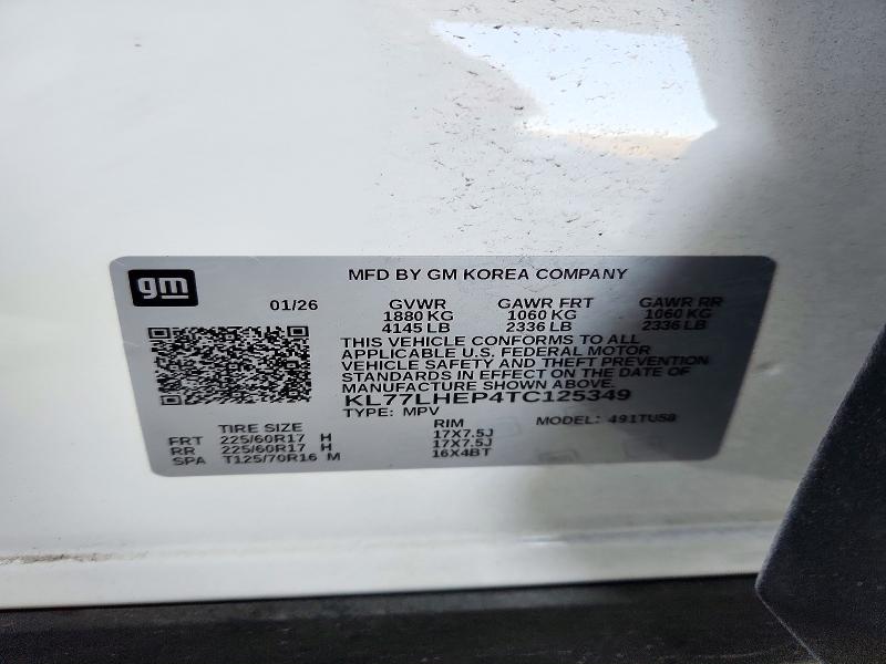 Продаж на аукціоні авто 2026 Chevrolet Trax, vin: KL77LHEP4TC125349, номер лоту: 72158826