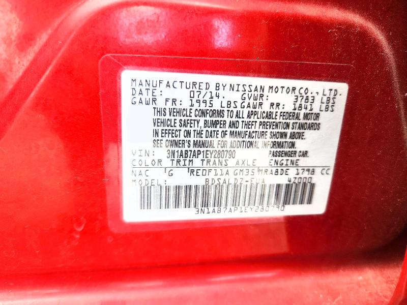 Продаж на аукціоні авто 2014 Nissan Sentra, vin: 3N1AB7AP1EY280790, номер лоту: 70944226