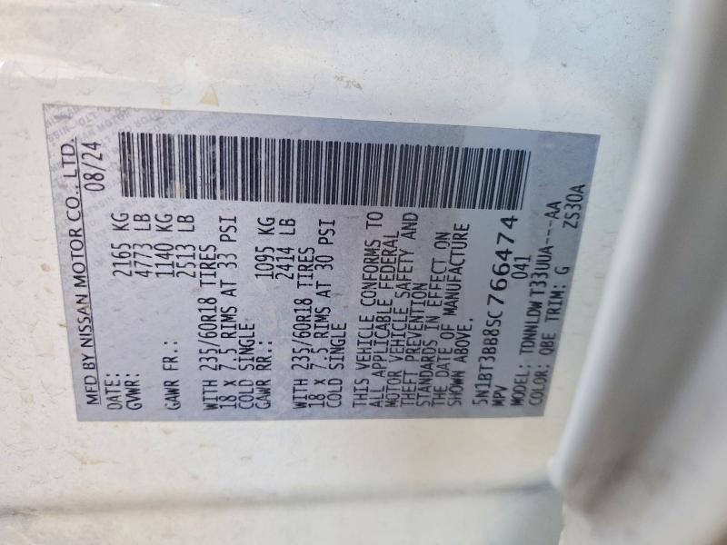 Aukcja sprzedaży 2025 Nissan Rogue, vin: 5N1BT3BB8SC766474, numer aukcji: 70887316