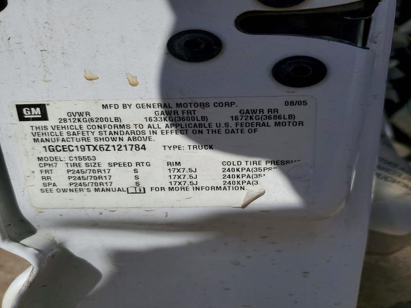 Aukcja sprzedaży 2006 Chevrolet Silverado, vin: 1GCEC19TX6Z121784, numer aukcji: 69462876